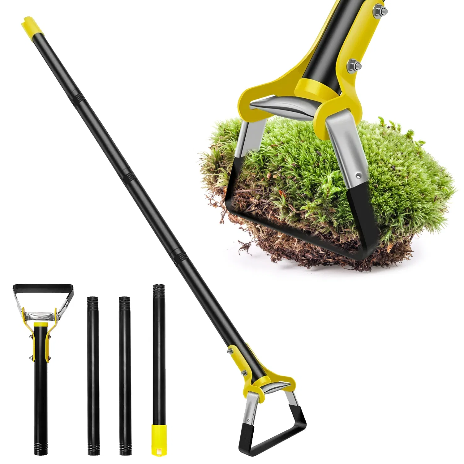 46.06in Adjustable Garden Hoe Handheld Stirrup Hula Hoe Scuffle Loop Hoe Gardening Weeder Cultivator Weeding Rake for Weeding/Loosening Soil photo 2