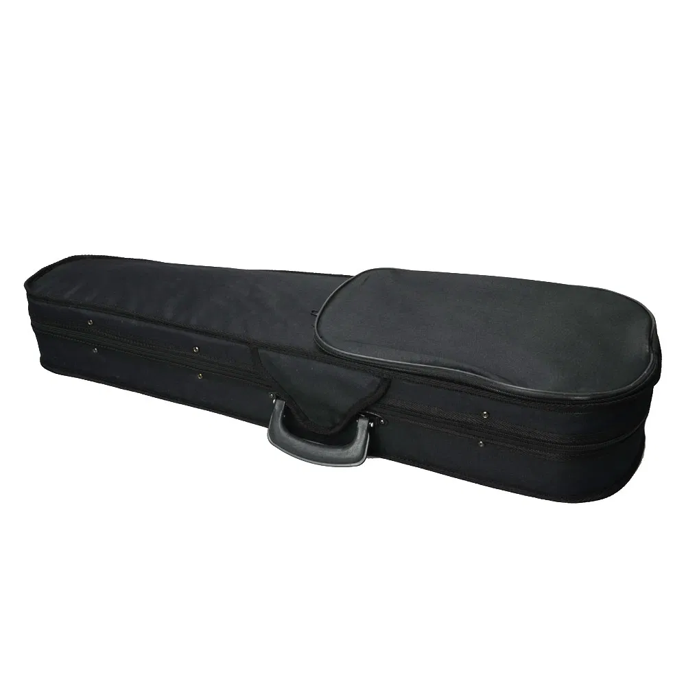 Durable Cloth Fluff Triangle Shape Case with Beige Lining for 4/4 Violin Black photo 7