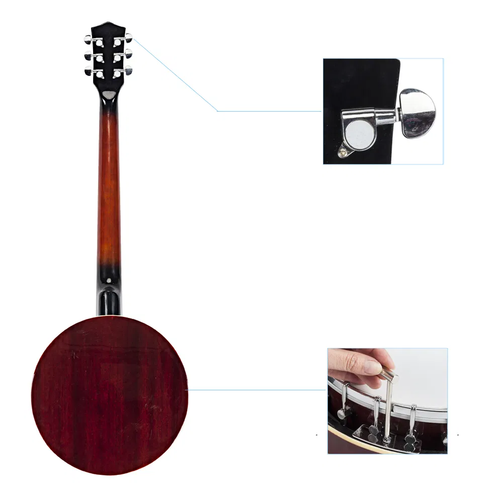 Top Grade Exquisite Professional Sapelli Notopleura Wood Alloy 6-string Banjo photo 4