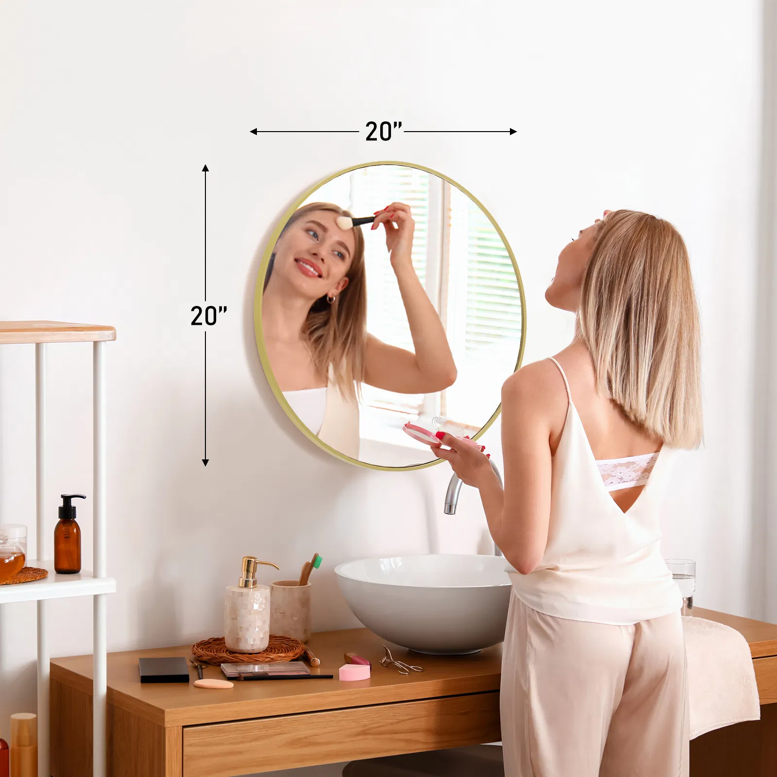 Black Round Wall Mirror 20-30 Inch, Bathroom Mirrors for Over Sink, Circle Mirror for Bathroom, Entryway, Bedroom, Vanity photo 7