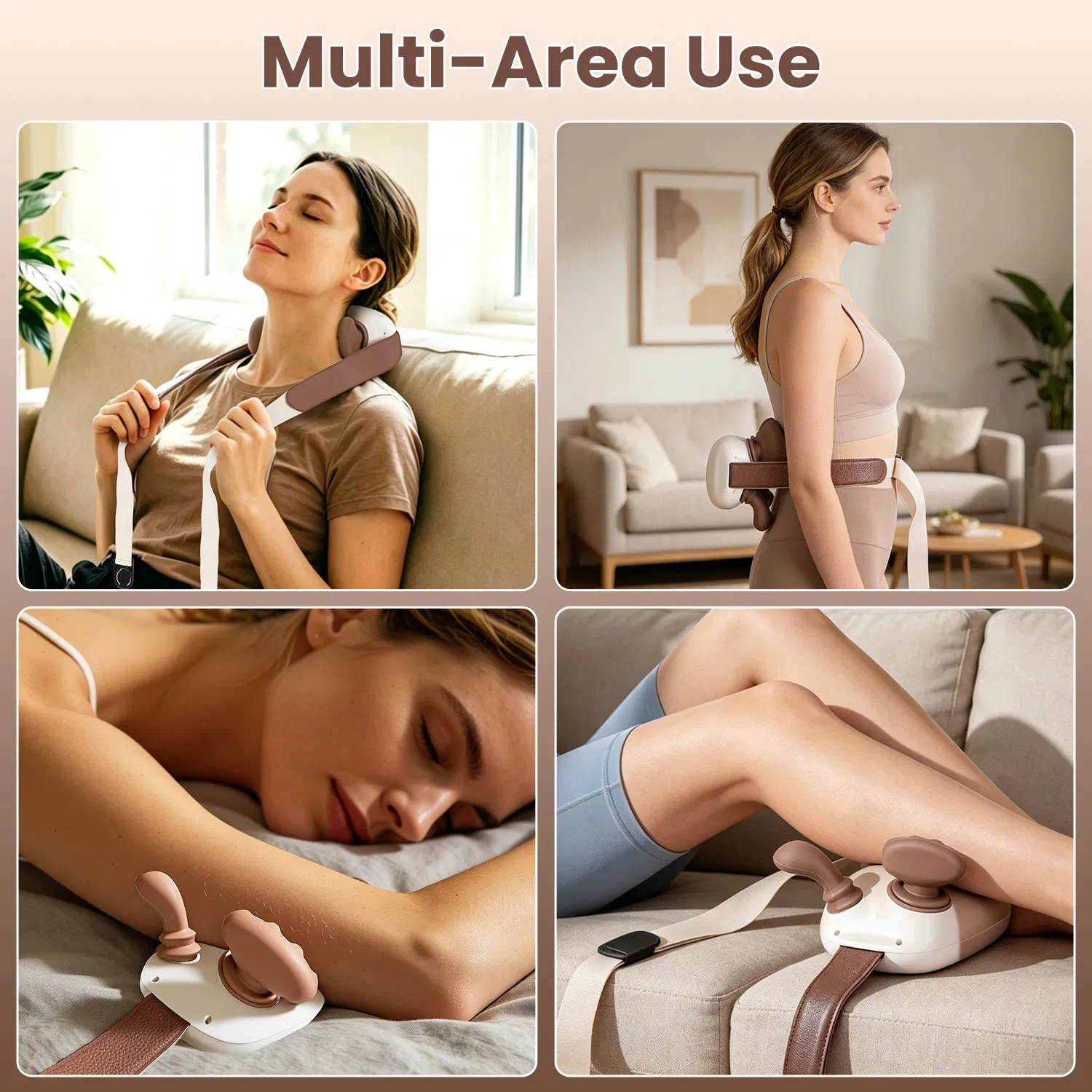 Cordless Shiatsu Neck Massager with Heat, 4 Silicone Massage Nodes, 3 Intensity Levels & 2 Heat Settings, 2000mAh Rechargeable with 10 Mins Timer, Deep Tissue Massager for Neck Shoulder Back Leg photo 8