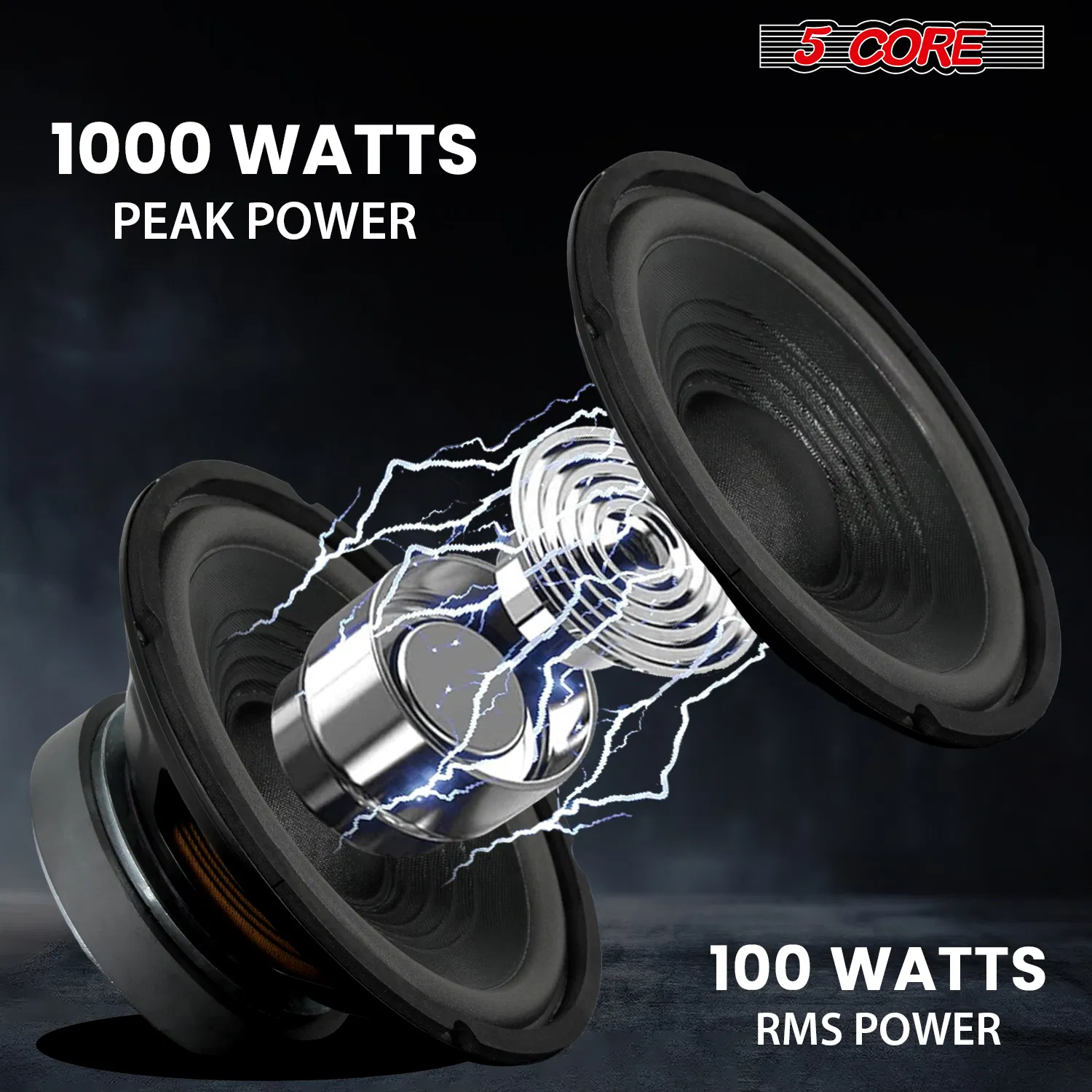 5 Core 8 Inch Woofer 200W Car Audio Subwoofer 8 or 4 Ohm Impedance Replacement Deep Bass Sub w 30 Oz Y30 Magnet Poly Cone Rubber Surround for Vehicle Sound System - WF 8 120 PP 4OHM photo 4