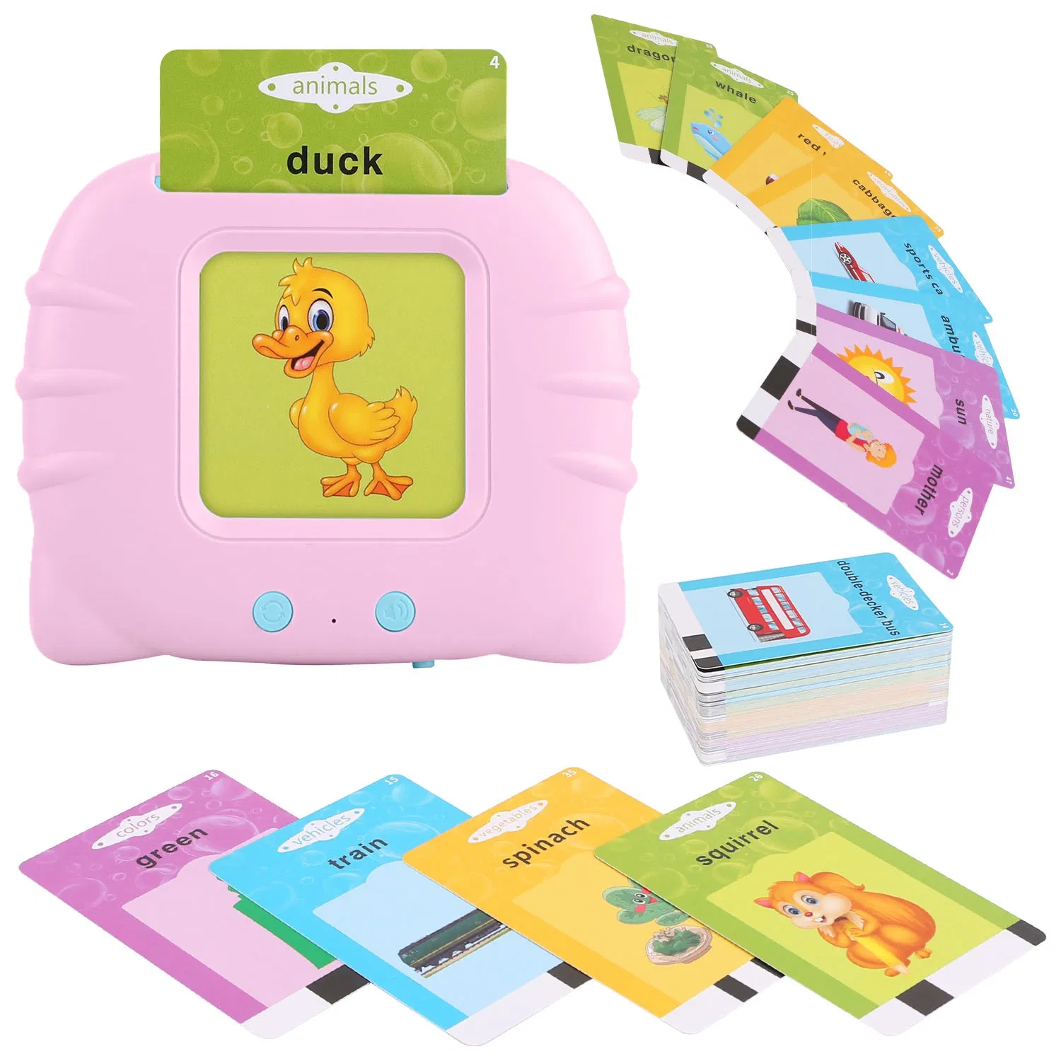 224 Words Kid Flash Talking Cards 112 Card Electronic Cognitive Audio Toddler Reading Machine Animal Shape Color Repeated Learning Cards English For Child 1-5 Years Old photo 8