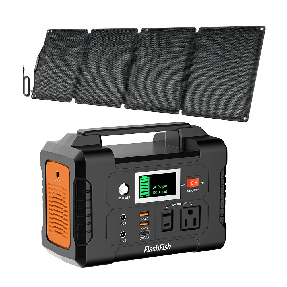 200W Portable Power Station;  FlashFish 40800mAh Solar Generator with 60W 18V ETFE Portable Solar Panel;  Flashfish Foldable Solar Charger photo 2
