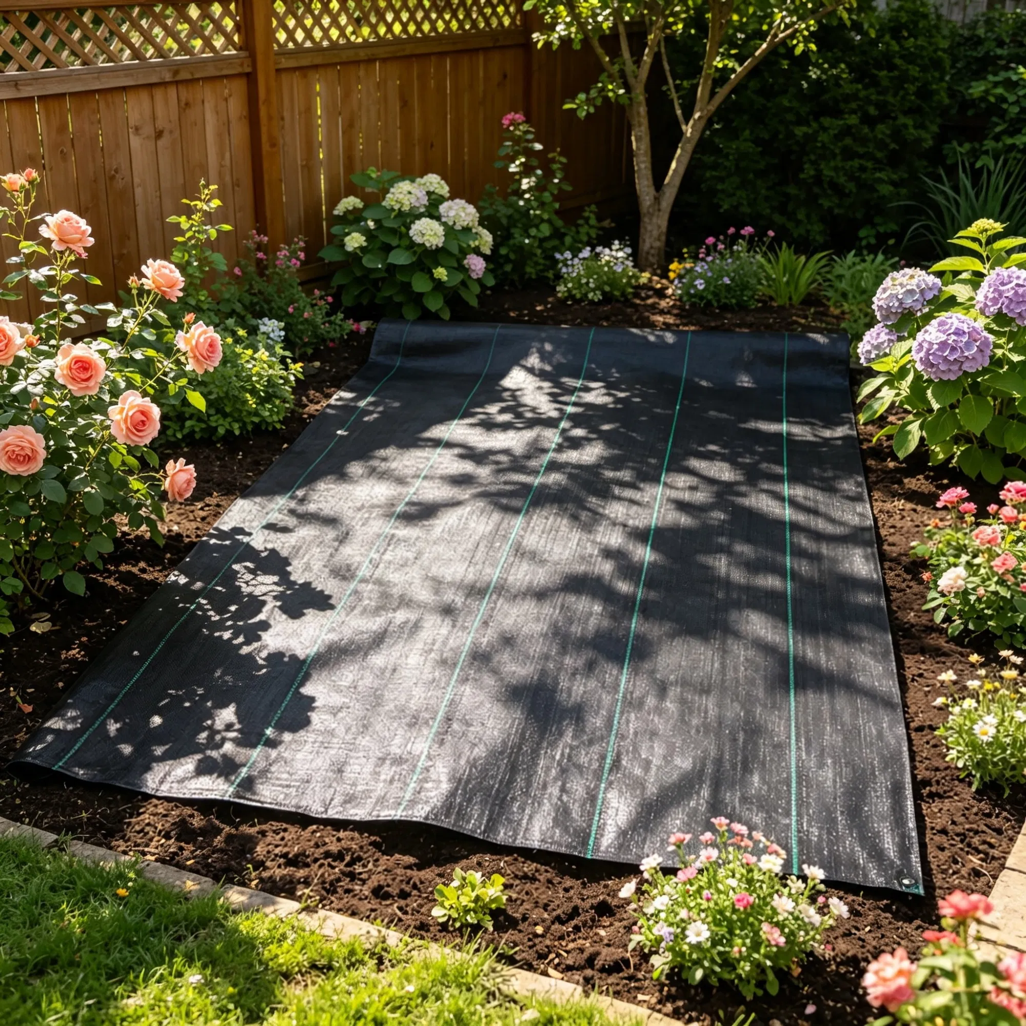 5 x 250FT Weed Barrier Landscape Fabric, 5Oz Premium Woven PP Ground Cover, Heavy Duty Single-Layer Weed Control, Easy Setup for Outdoor Garden, Lawn & Driveway, Black photo 1