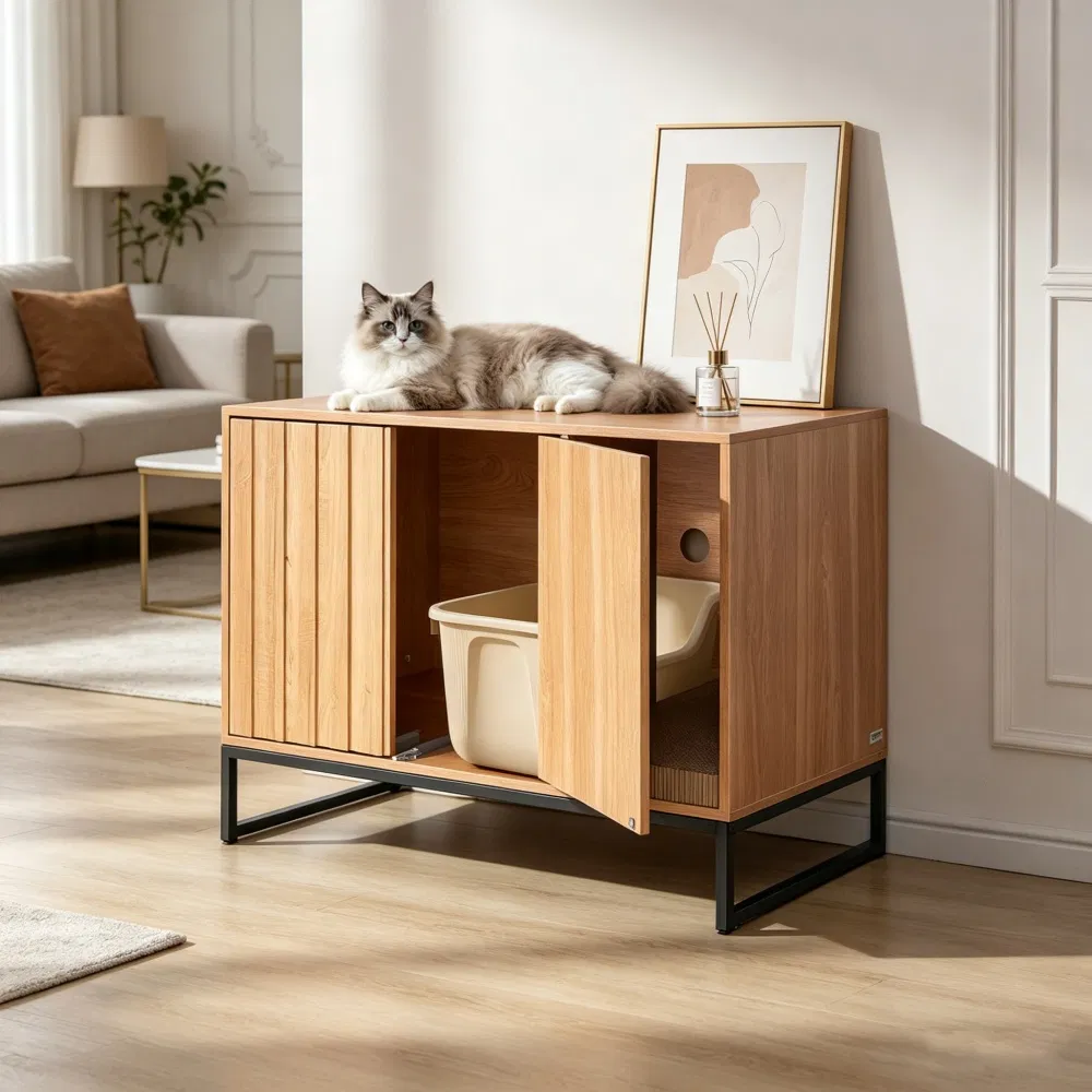 Wooden Cat Box Cabinet photo 3