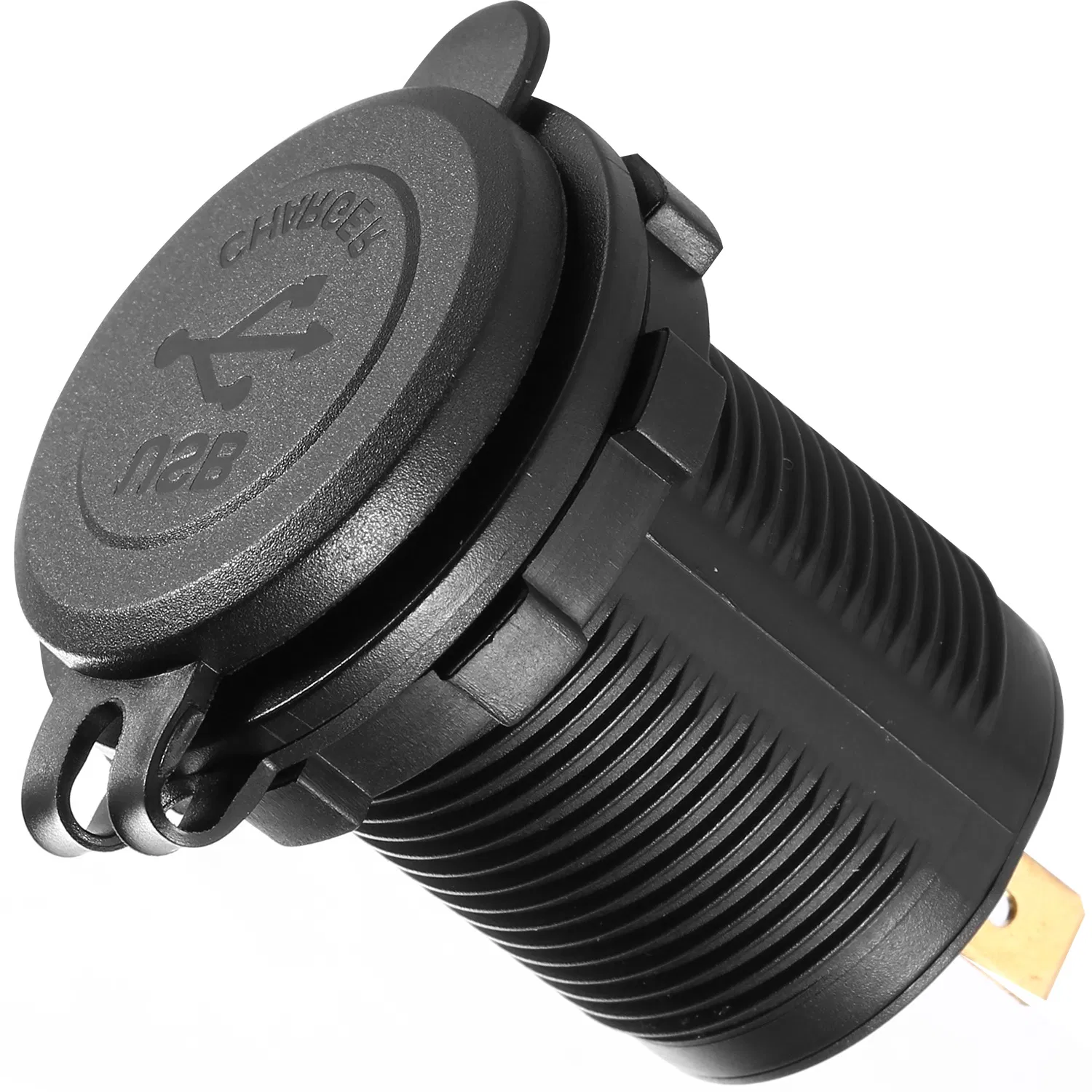 1Pc 2 USB Charger 12V 24V Car Cigarette Lighter Socket Splitter Dual USB 2.1A Outlet Car Charger IP65 waterproof for Car Boat Marine Mobile photo 1