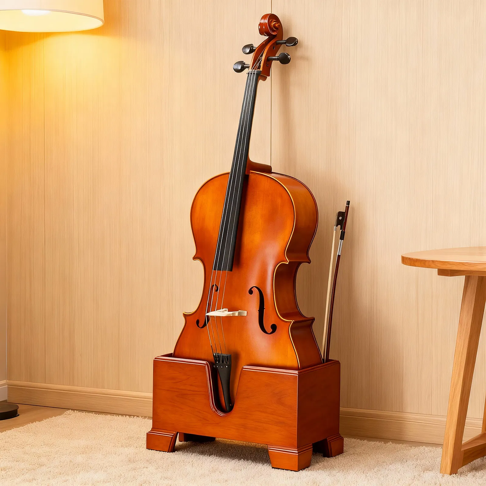 4/4 Natural reddish-brown cello base with foam protective layer photo 7