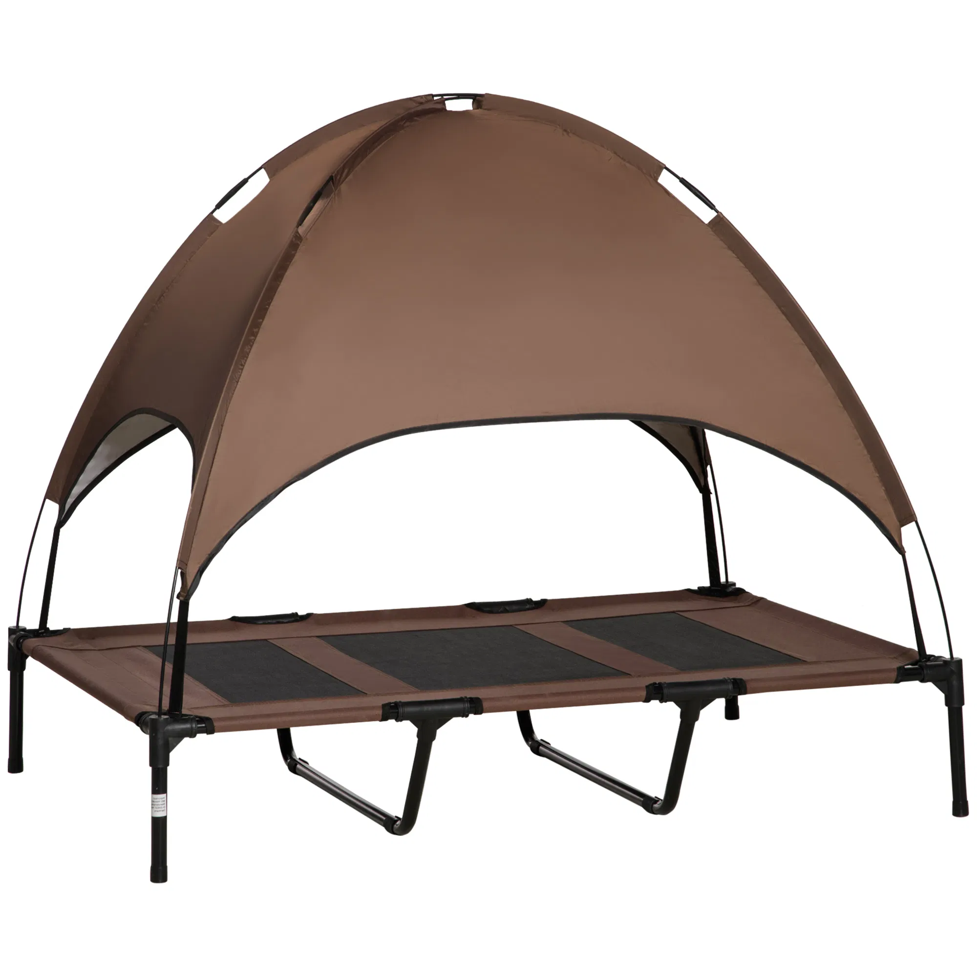Elevated Dog Bed with Canopy, Portable Raised Dog Cot for XL Sized Dogs, Indoor & Outdoor, 48" x 36" x 43", Coffee photo 1