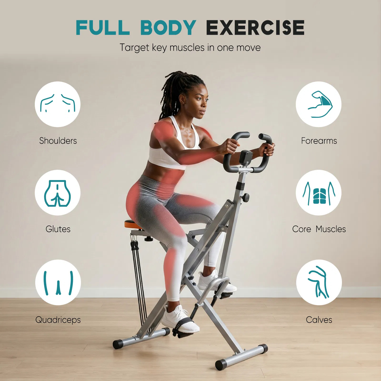 Home squat machine, a 330-pound weight-bearing lower body exercise equipment with adjustable resistance, foldable fitness machine photo 2