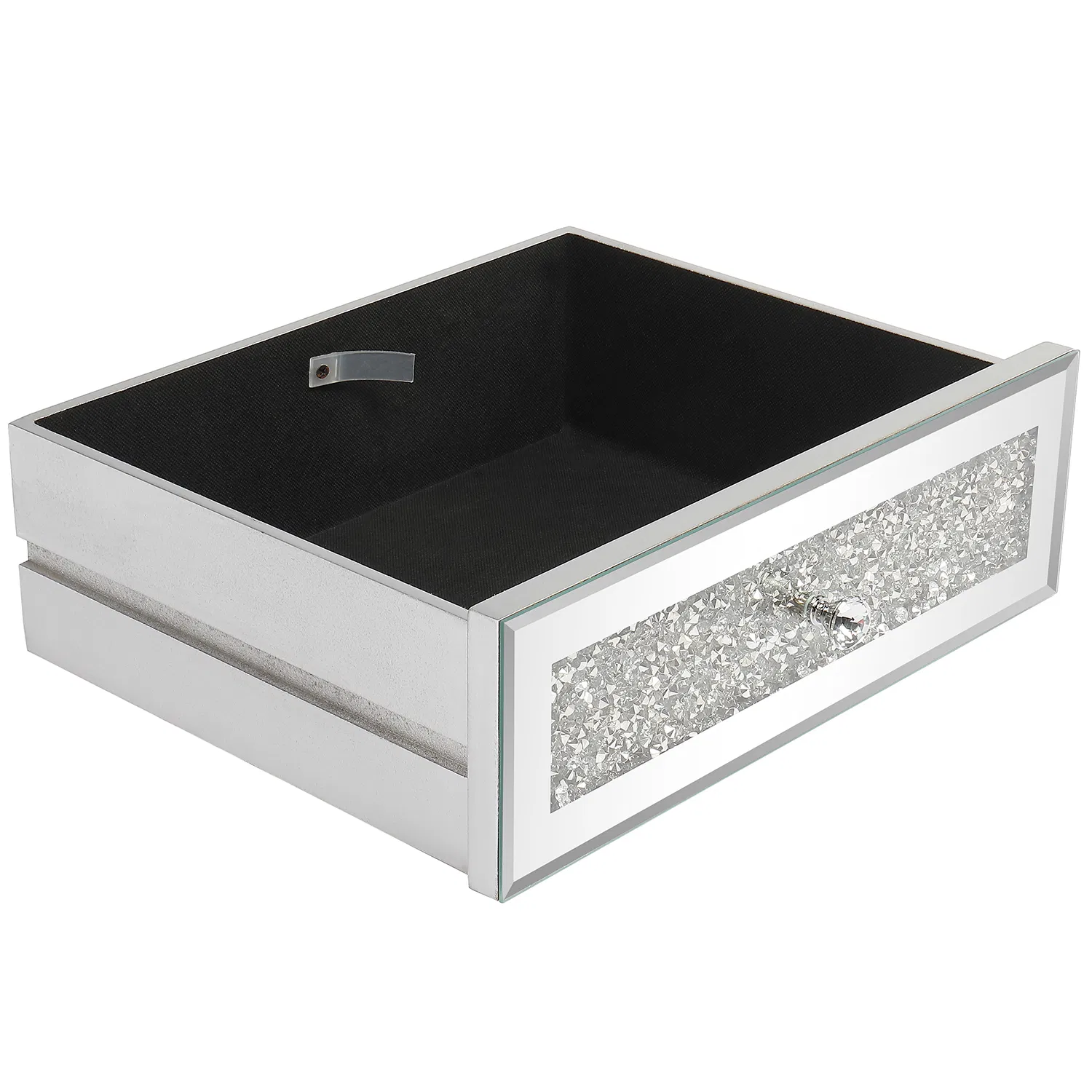 FCH Silver MDF Mirror Surface Broken Glass Three Pumping Computer Desk photo 4