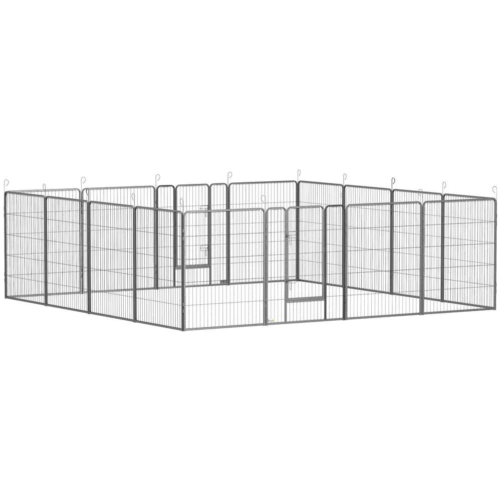 16 Panel 39" Height Heavy Duty Dog Playpen for Small Medium Large Dogs, Grey photo 7