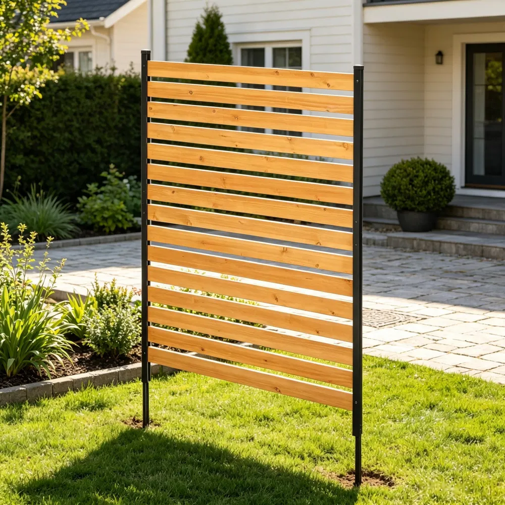 39" W x 61" L Wood Privacy Fence Panel, AC & Pool Equipment Screen with Metal Stakes, Easy DIY Installation, for Garden & Outdoor Use photo 7