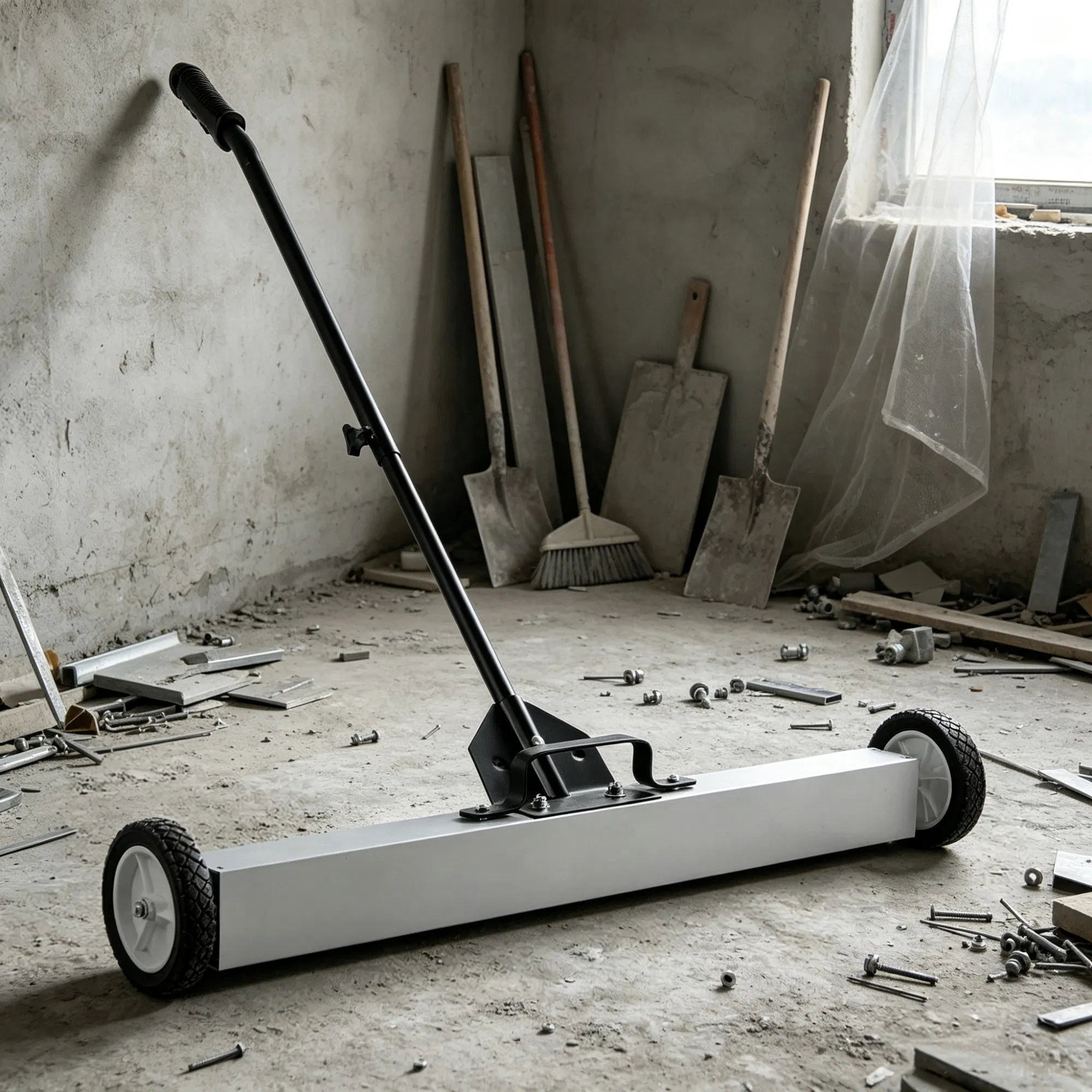 36-Inch Magnetic Sweeper with Wheels, 55 lbs Telescoping Pickup Tool for Nails & Screws in Garage & Yard photo 1