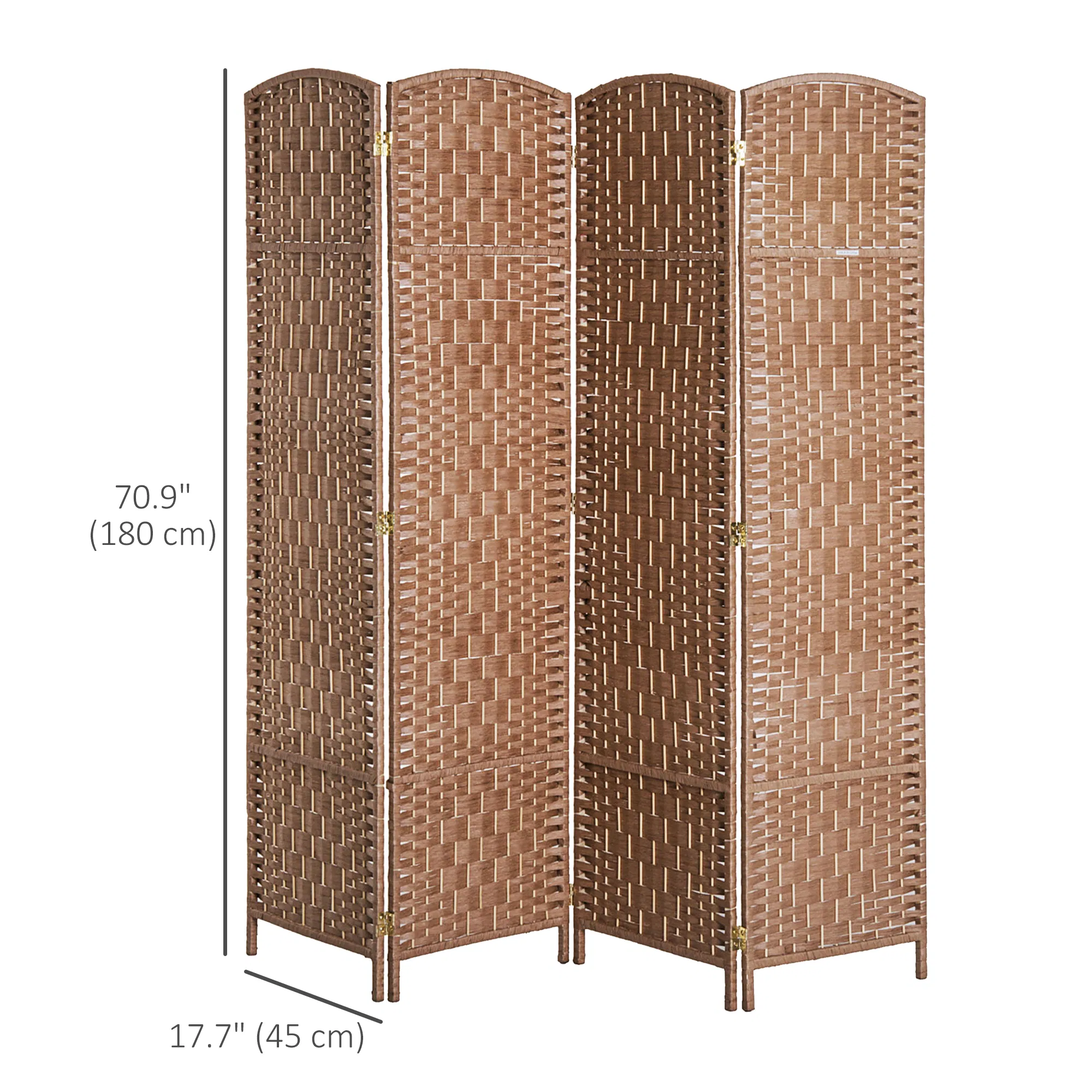 6ft Folding Room Divider, 4 Panel Wall Partition with Wooden Frame for Bedroom, Home Office, Natural photo 6