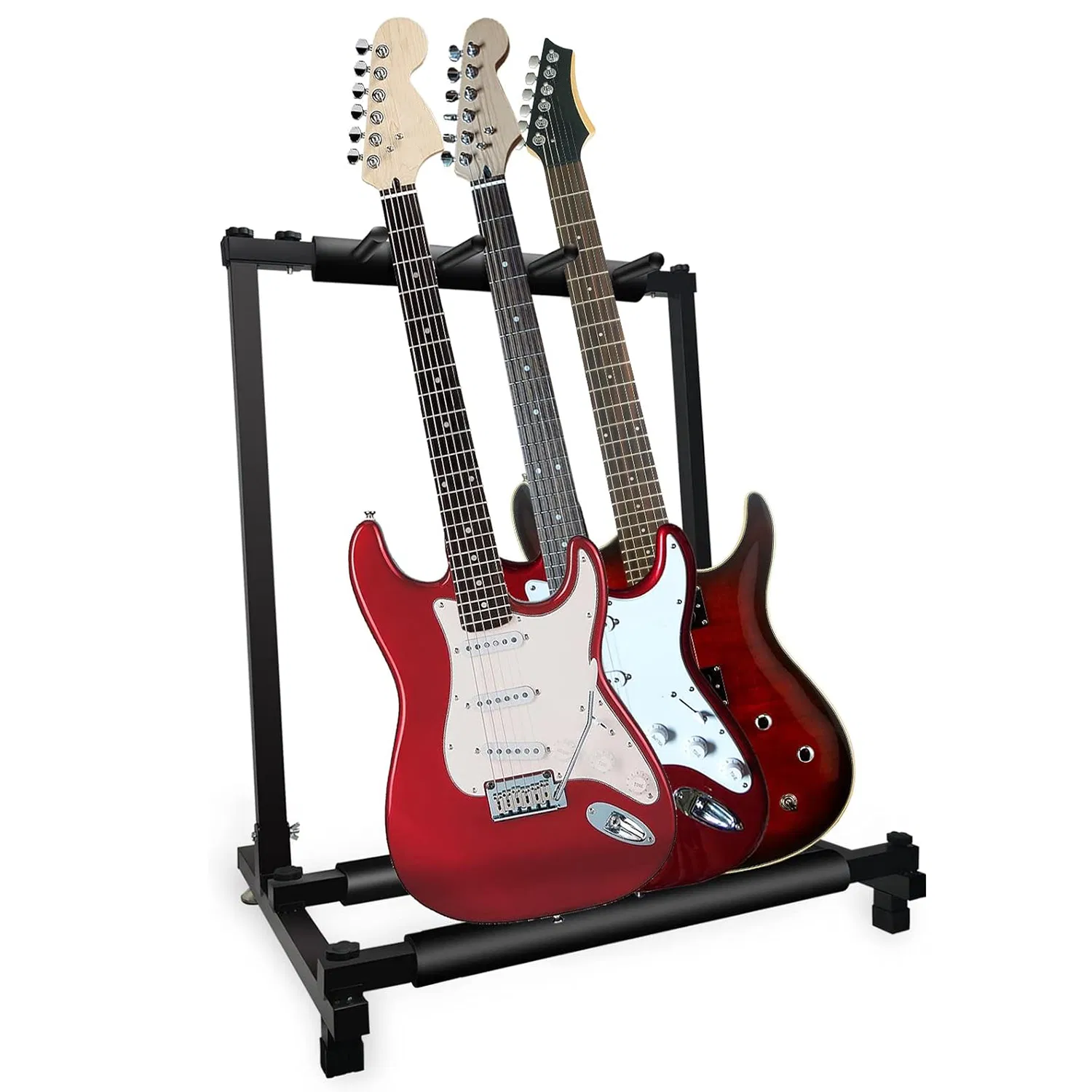 5 Core Guitar Rack 3 Slot Multi Guitar Stand Triple Display Floor Stand Safe Storage Foldable Portable for Electric Acoustic Flying V Guitars photo 1