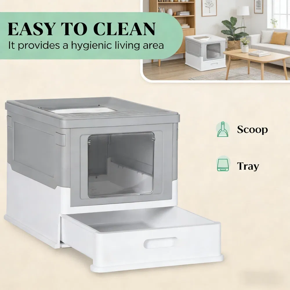 Stainless Steel Enclosed Litter Box for Cats photo 4