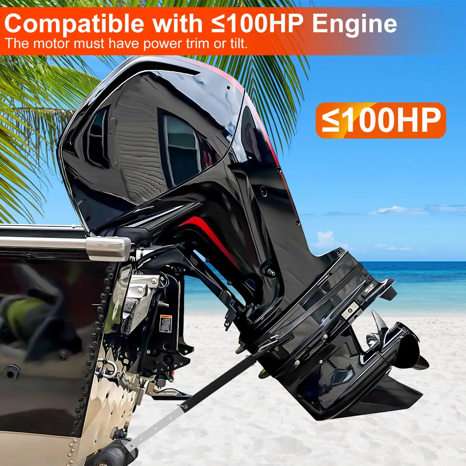 Heavy Duty Boat Transom Saver, 28-40in Adjustable Outboard Motor Support - Shock-Absorbing Rubber Strap, 2 Mounting Options, Fits Under 100 HP Engines, Protects Transom & Extends Motor Lifespan photo 2