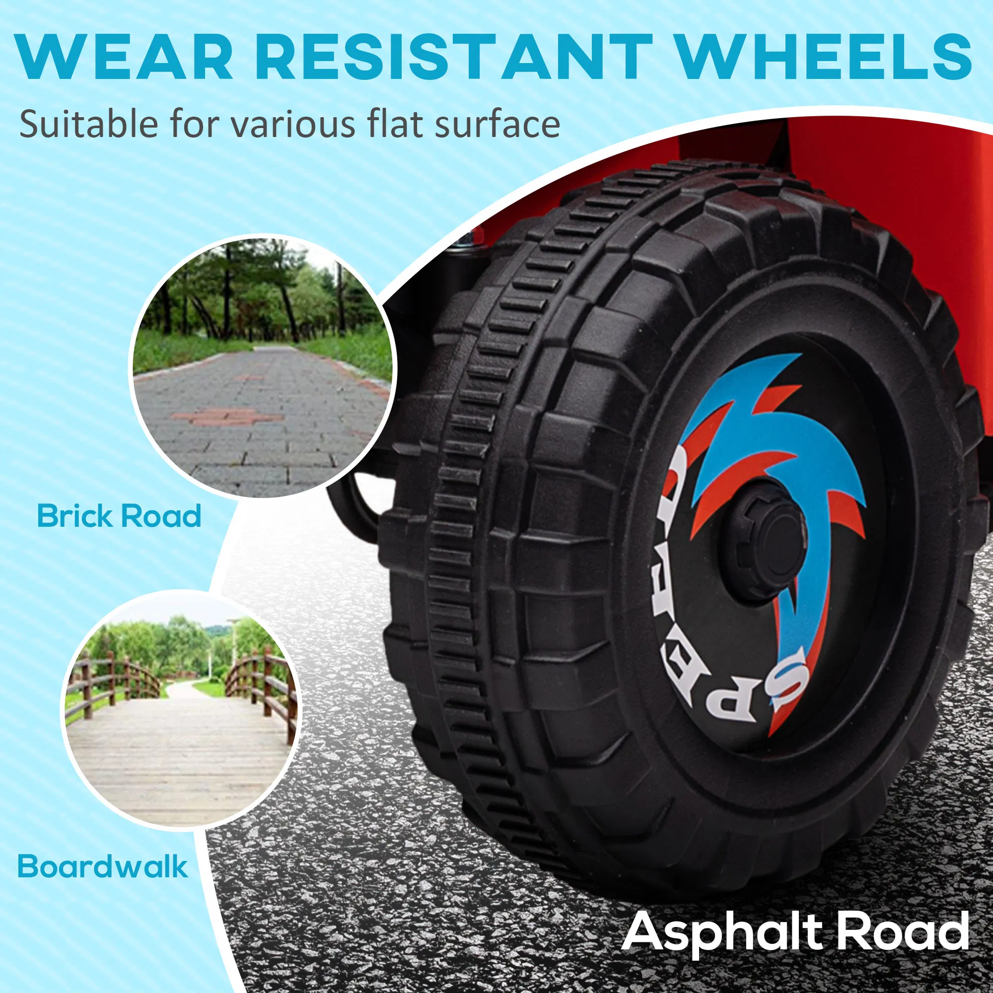 6V Quad Kids Electric Car with Wear-resistant Wheels, for Boys and Girls Aged 18-36 Months, Red photo 5