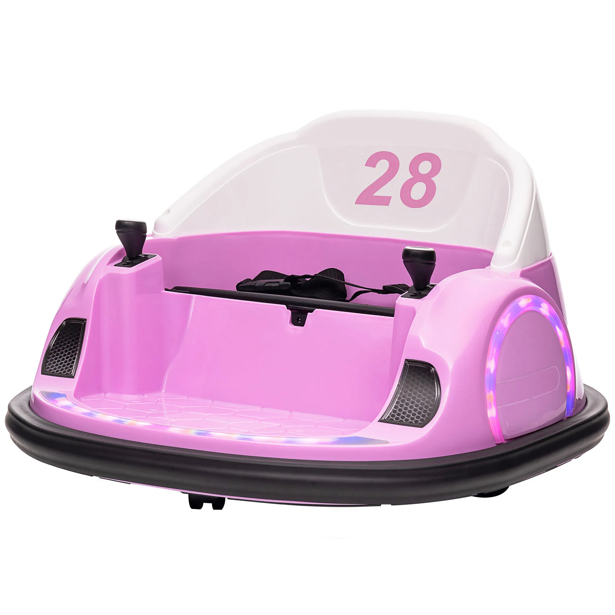12V Bumper Car for Toddlers, Ride On Car with 360 Degree Remote Control, Lights Music Horn, for 1.5-5 Years, Pink photo 1
