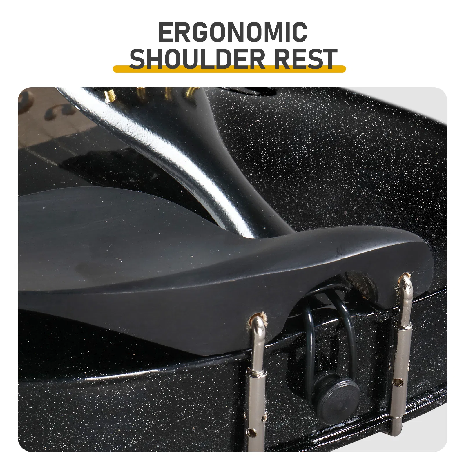 New 4/4 Acoustic Violin Case Bow Rosin Black photo 4