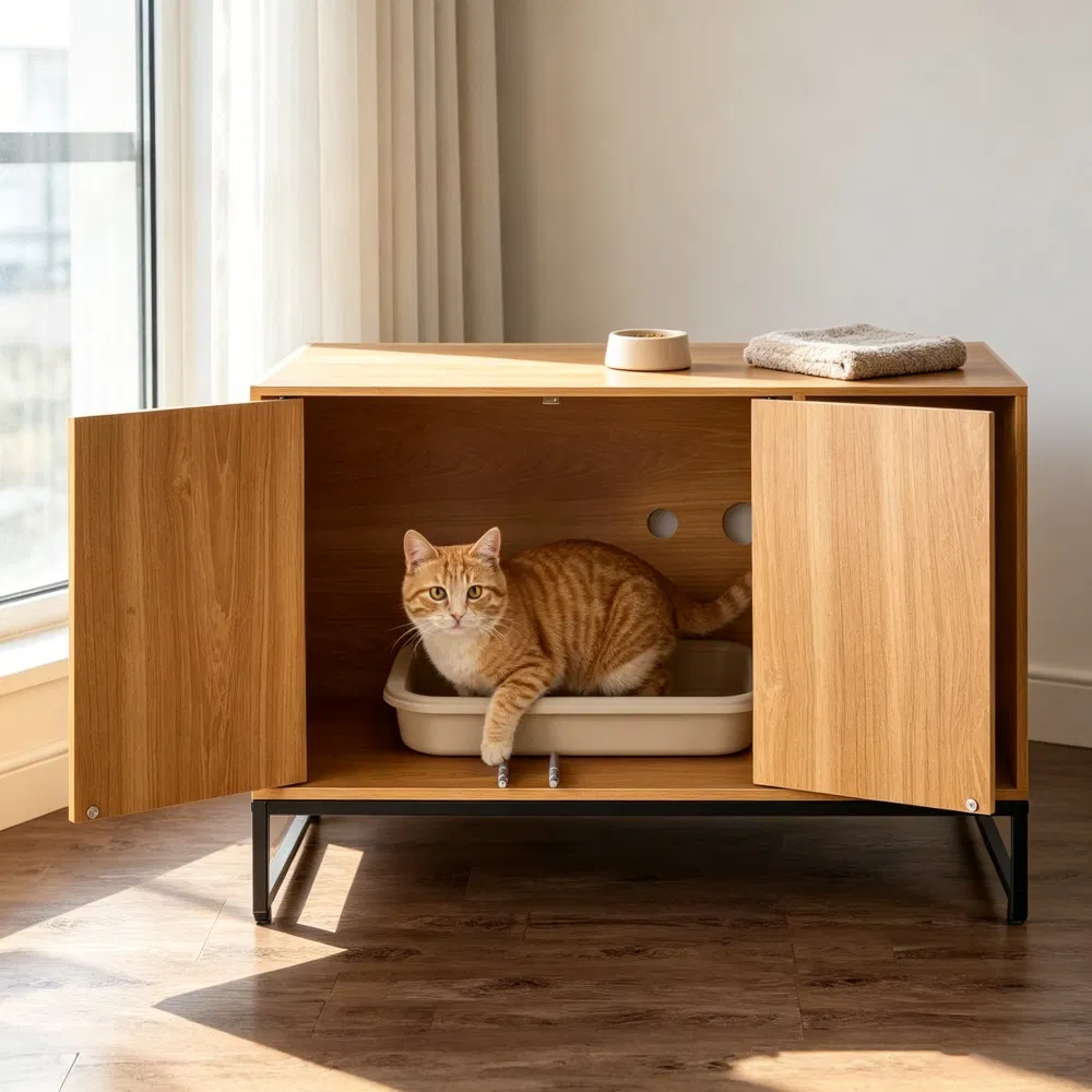 Wooden Cat Box Cabinet photo 7