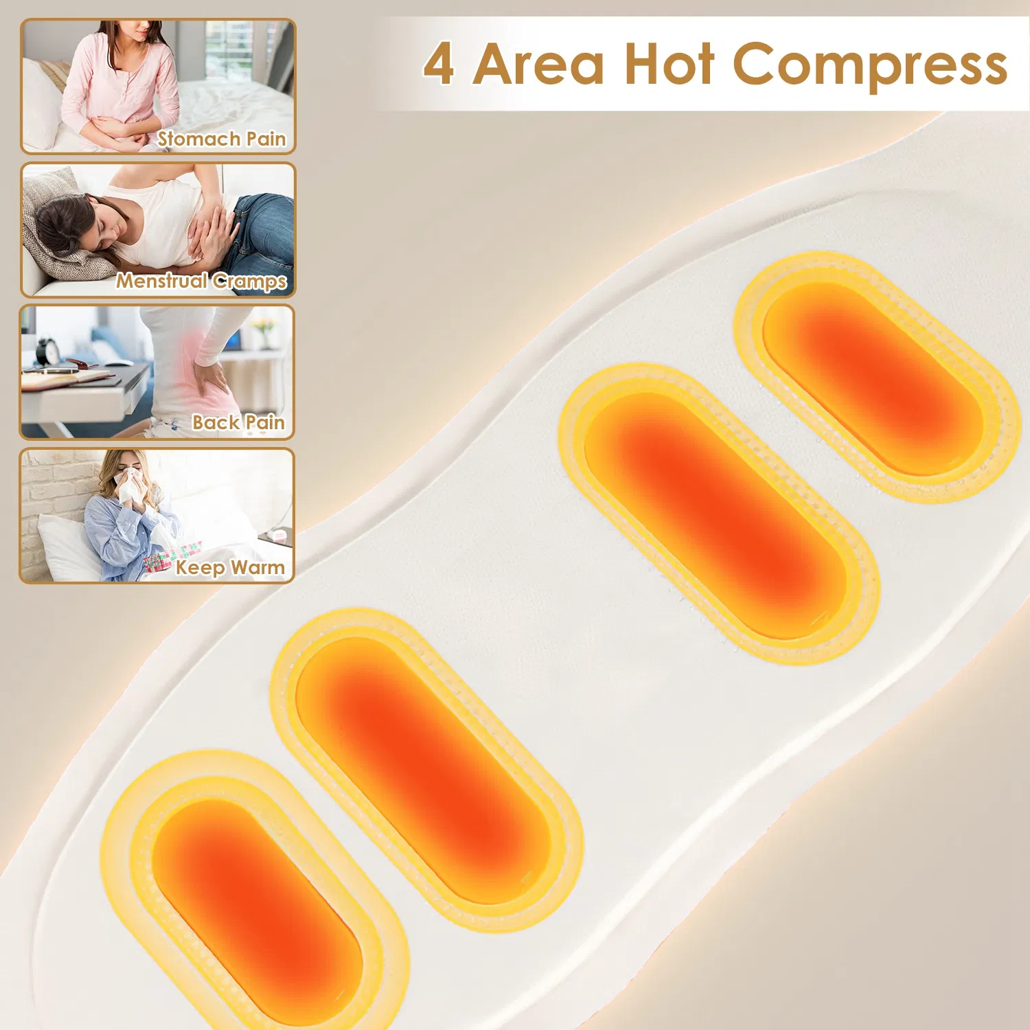 Portable Cordless EMS Heating Pad Massager 8 Customizable Modes,19 Intensity Levels,3 Heating Settings,Magnetic Detachable Host,Perfect Gift for Back Pain,Period Cramps,Post Workout Recovery photo 5