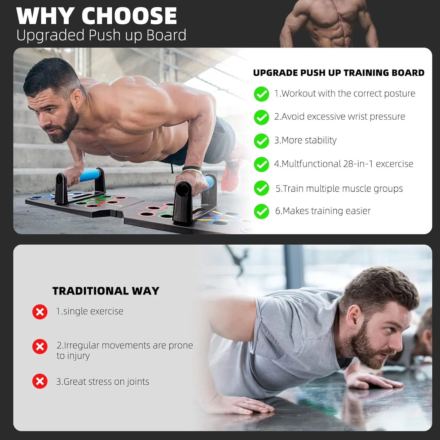 28 in 1 Push Up Rack Board System Fitness Workout Train Home Gym Exercise Stands photo 7
