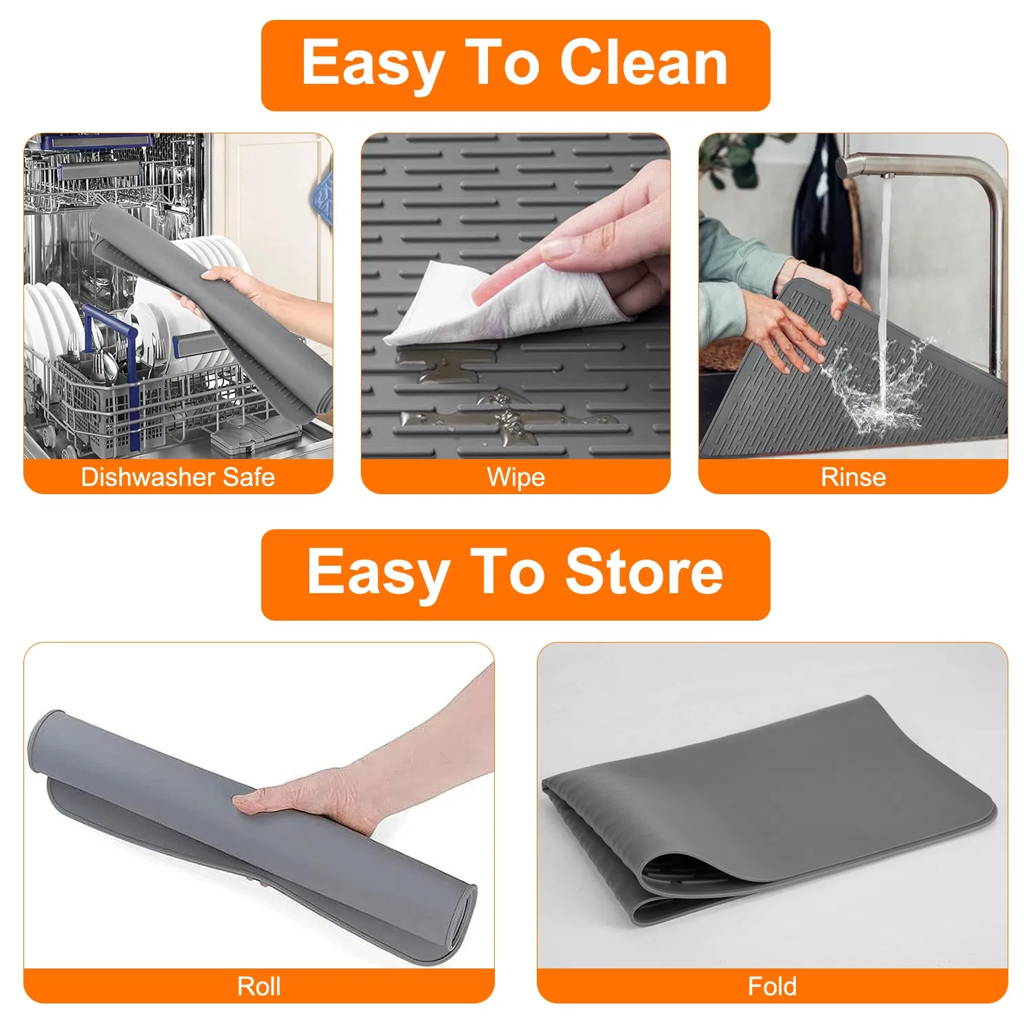 Foldable Silicone Stovetop Cover Mat, 27.95 x19.69 Inch Waterproof Heat-Resistant Protector for Glass Electric Stove, Works as Drying & Pet Feeding Mat photo 5