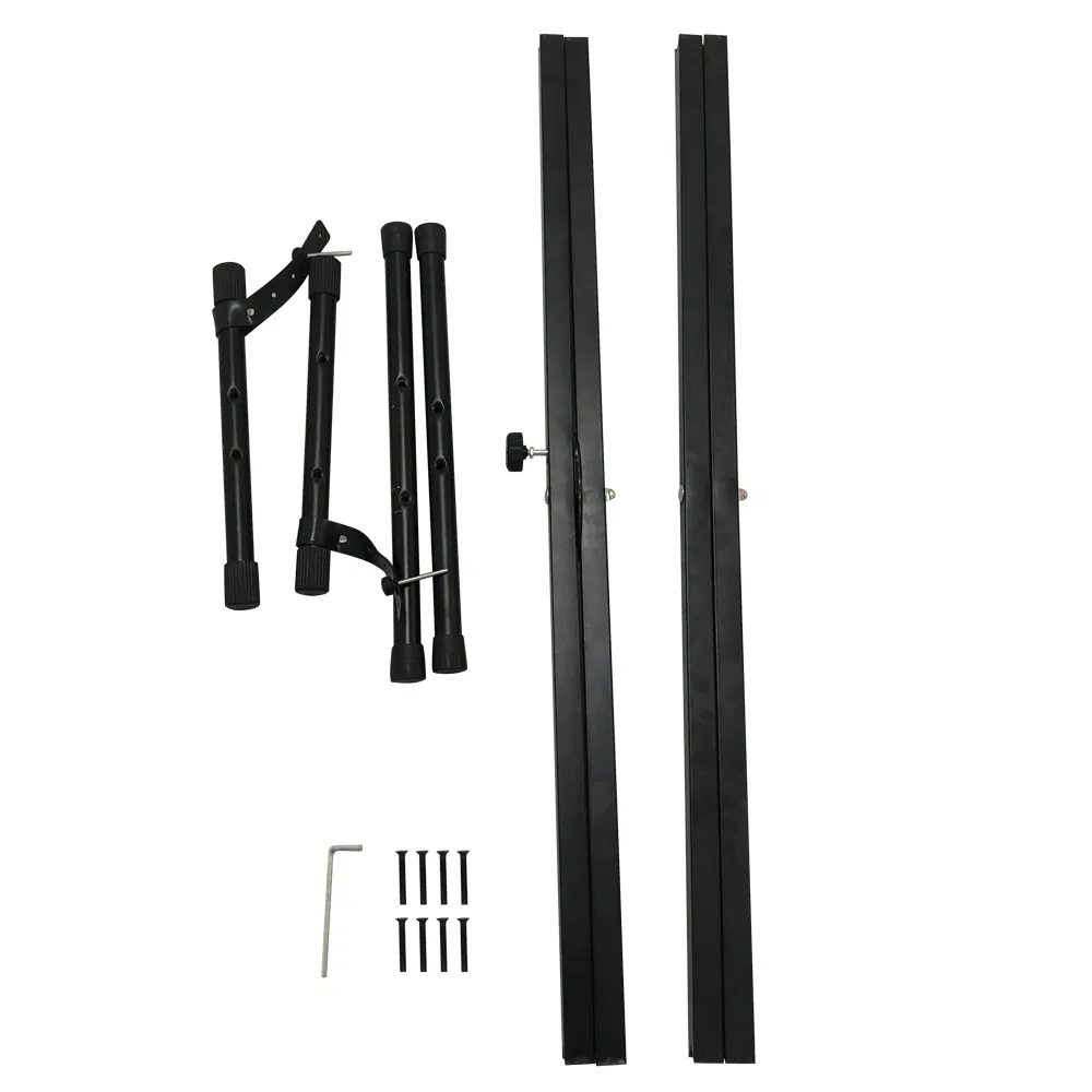 Dual-tube X-Shape Keyboard Stand + Adjustable Folding Piano Bench Stool Seat Black photo 2
