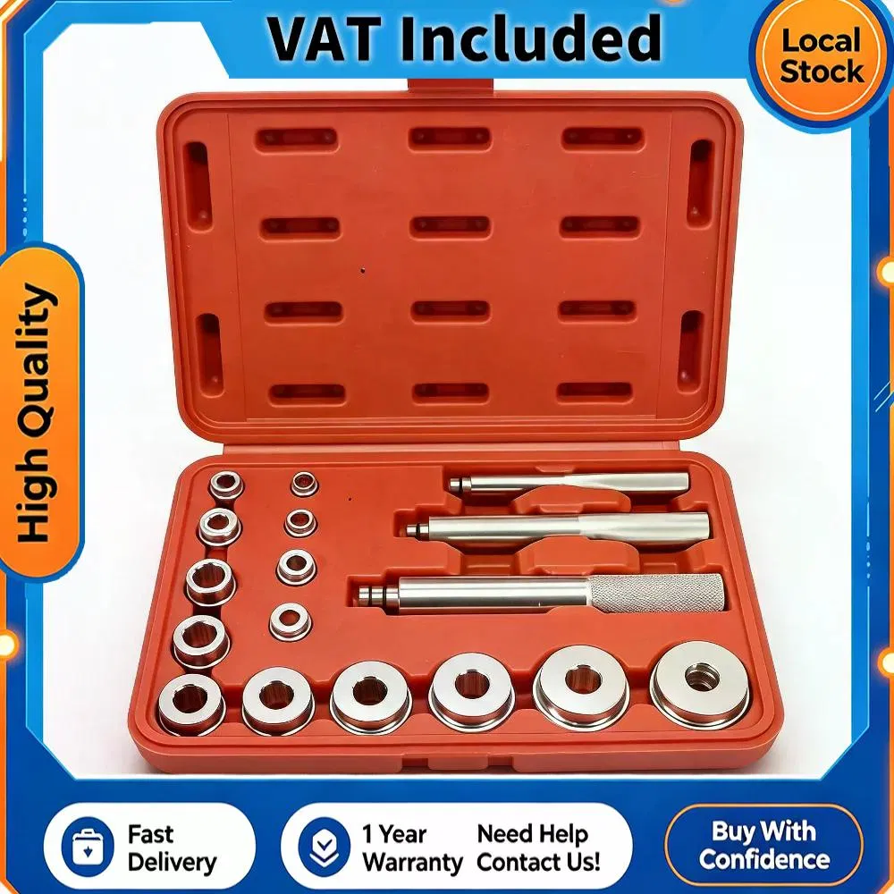 17Pcs Wheel Bearing Seal Driver Tool Set Aluminum Alloy Universal Bearing Race Install Removal Kit with Red Storage Case for Car Truck Motorcycle SUV Professional Auto Repair DIY Maintenance photo 1