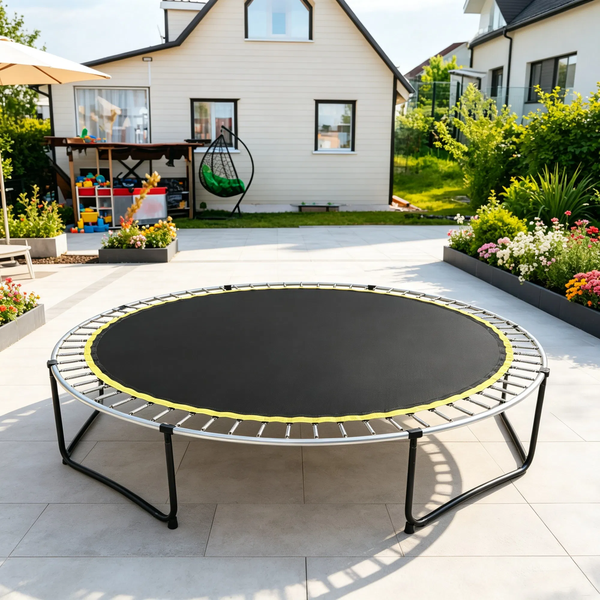 12ft Round Replacement Trampoline Mat, UV-Resistant Jumping Pad with V-Rings & Spring Tool (Fits 5.5" Springs)Only Trampoline Mat photo 4