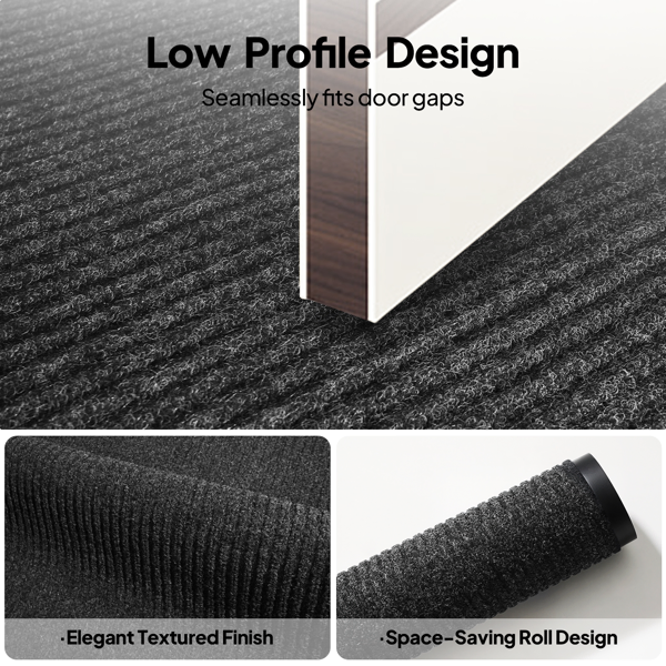 1PC Dark Gray PVC Composite Commercial Entrance Mat, 90x150x0.7cm, Extra-Long Heavy-Duty Floor Protection photo 6