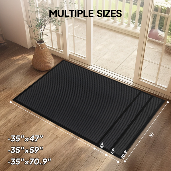 1PC Dark Gray PVC Composite Commercial Entrance Mat, 90x150x0.7cm, Extra-Long Heavy-Duty Floor Protection photo 3