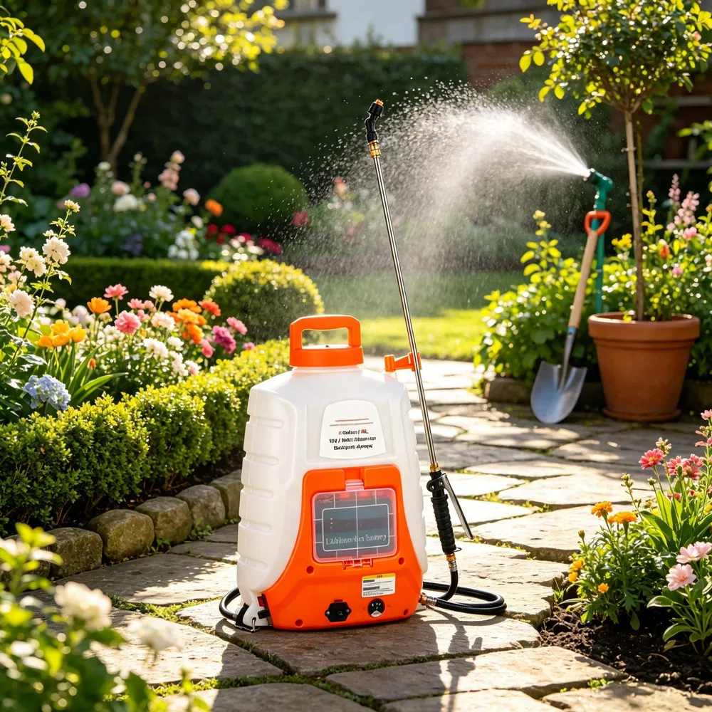 Battery Powered Backpack Sprayer, 0-90 PSI Adjustable Pressure, 12V 8Ah Battery, 8 Nozzles & 2 Wands, Wide Mouth Lid, for Weeding & Cleaning photo 7