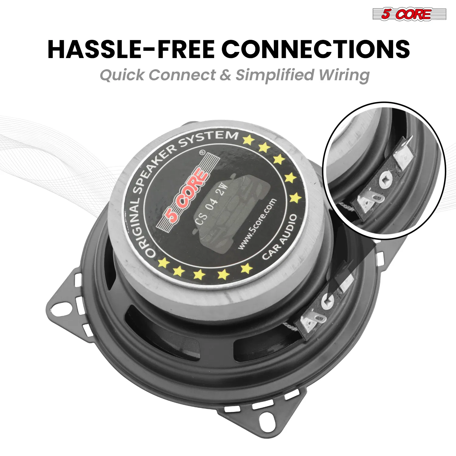 5Core Coaxial Car Door Speakers 4' Pair 250W 4Ohm 2 Way Woofer Audio w Tweeter photo 6