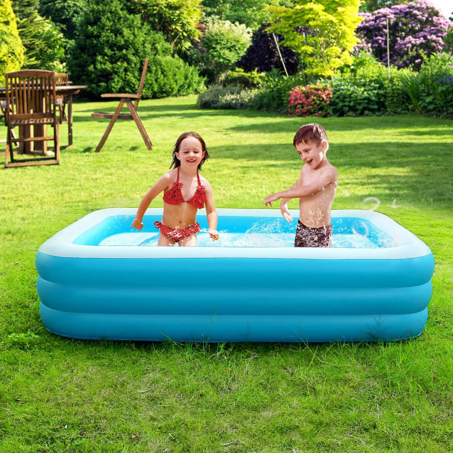 Inflatable Pool for Adults 103*69*24inch Family Swim Play Center Pool Blow up Kiddie Pool for Family Inflatable Lounge Pool photo 3