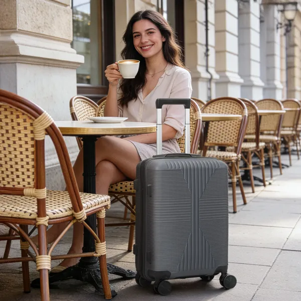Non-TSA customs lock, single 28-inch PP trolley suitcase, 28in PP, dark gray photo 3