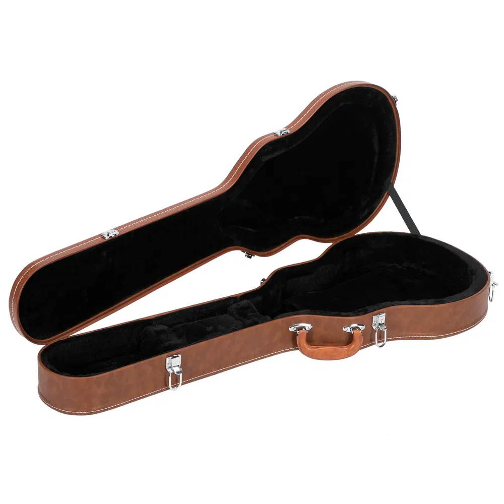 [Replace 13657298] Hard-Shell Electric Guitar Case for GLP Style Electric Guitar Bulge Surface Brown photo 1