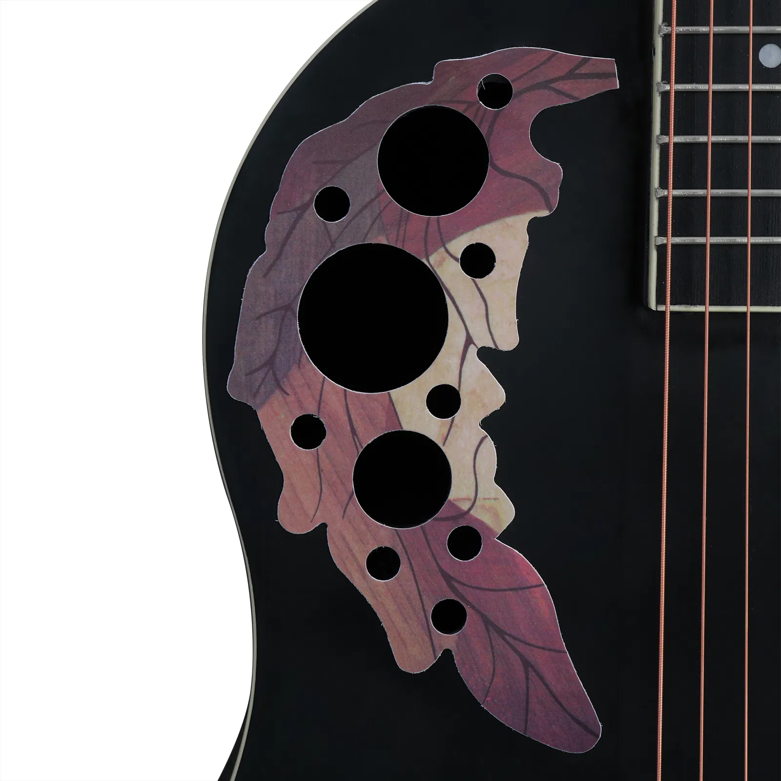 41 inch Cutawary Round Back Acoustic Guitar Spruce Top Grape Hole Black photo 5