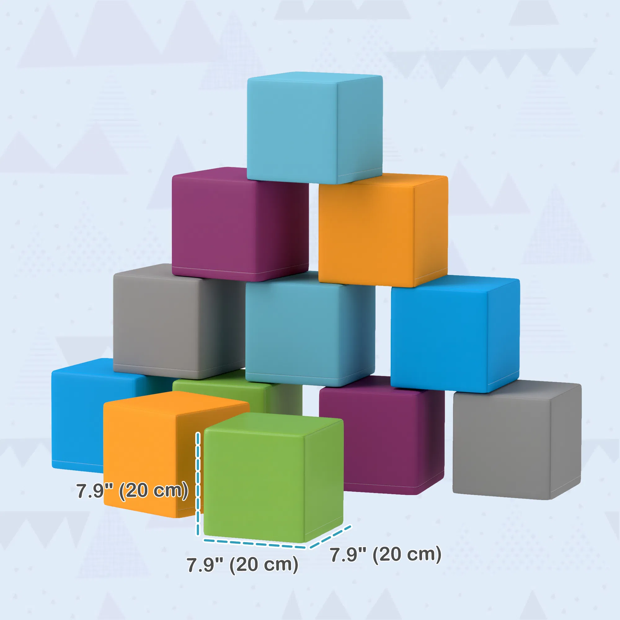 12 Piece Soft Play Blocks Soft Foam Toy Building And Stacking Blocks - Multicolours photo 3