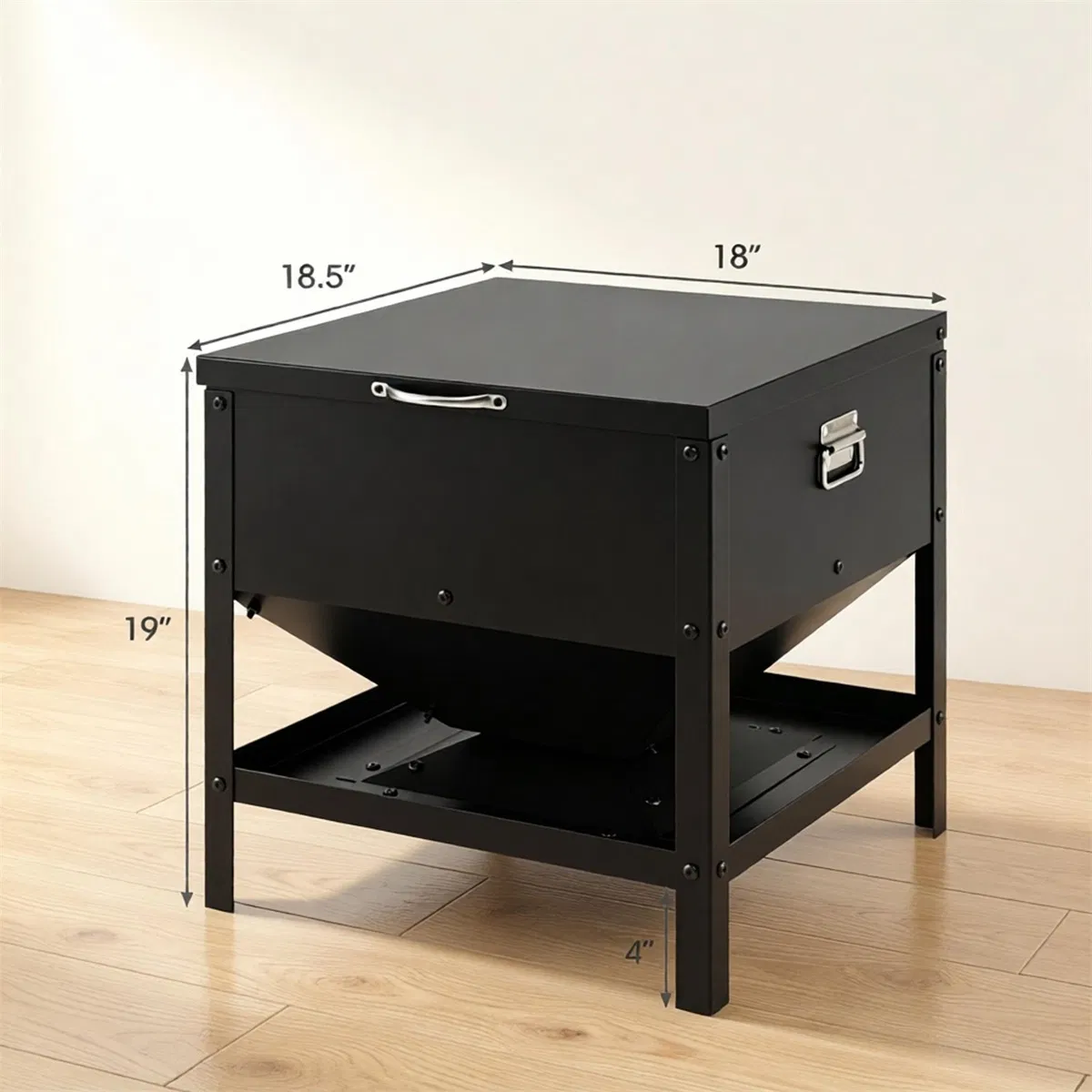 Heavy Duty Stainless Steel Chicken Feed Hopper with Lift Top Cover, Raised Legs Spill-Proof Poultry Feeding Box for Backyard Flock Low Refill Frequency photo 8