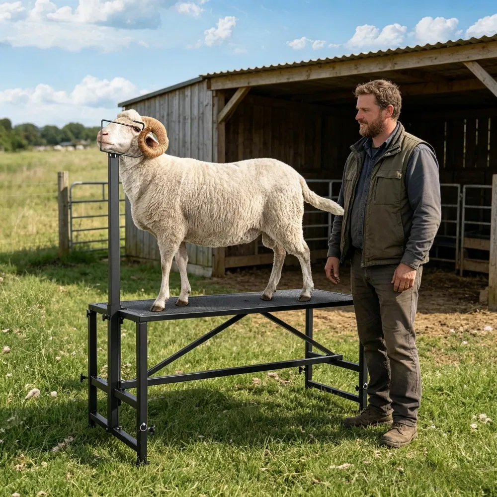 Livestock Stand with Adjustable Height and Metal photo 2