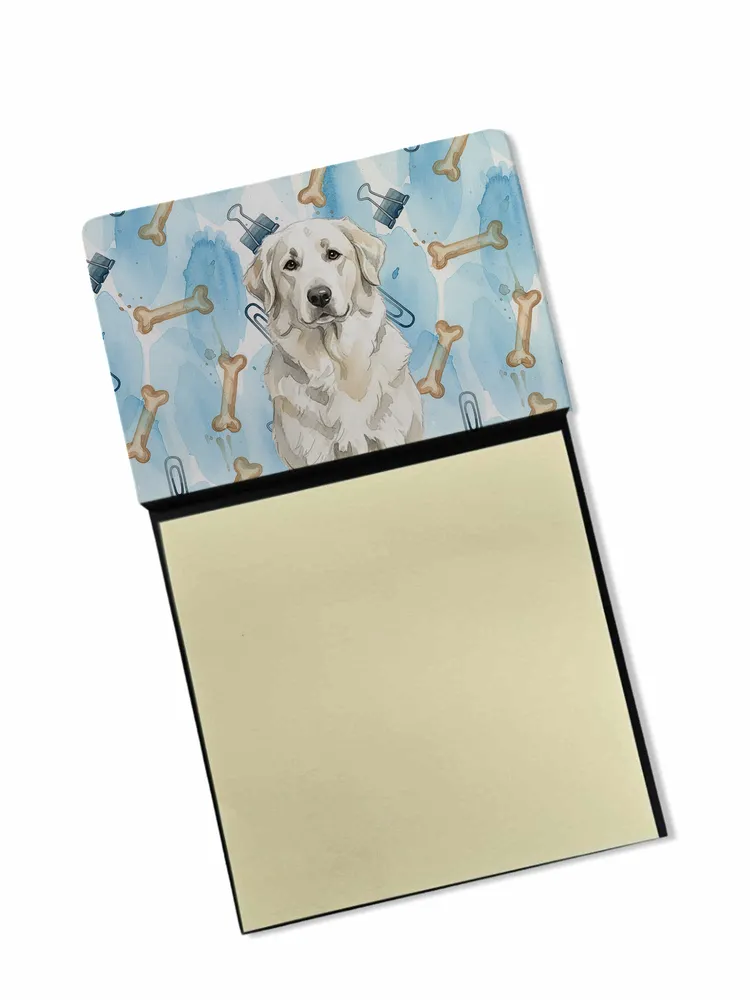 White Great Pyrenees Coworker Watercolor Sticky Note Holder Refillable Dispenser Desk Accessory 3x3 Pad Gift photo 2