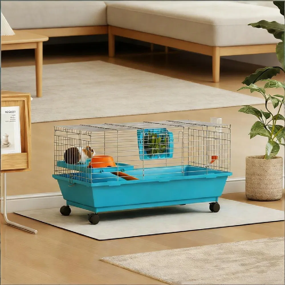 Small Animal Cage, Rolling Bunny Cage, Guinea Pig Cage photo 1