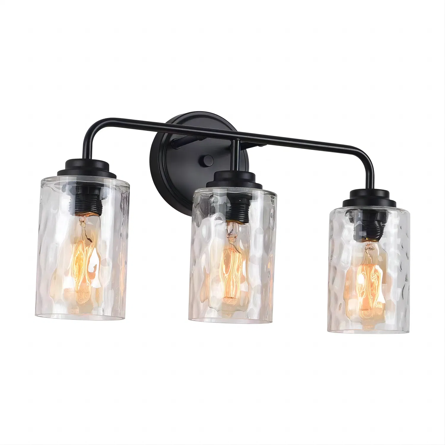 3-Light with Clear Glass Glacier Shade Unique Hand-make Lampshade Industrial Indoor Light Fixtur E26 Socket [No Bulb][Unable ship weekends, TK/TEMU only for pickup] photo 1