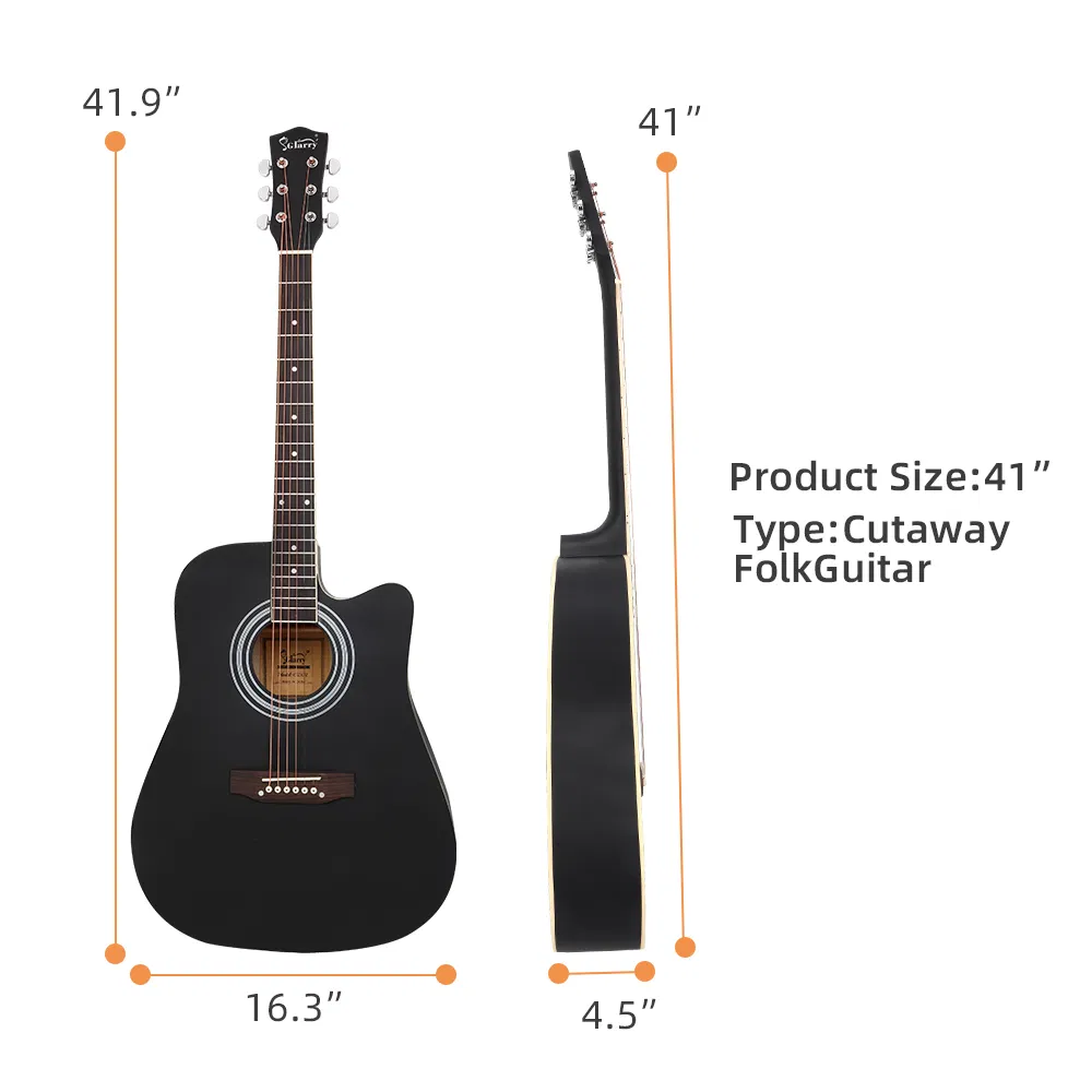 [Do Not Sell on Amazon] GT502 41-Inch Notch Spruce Panel Matte Edging Folk Guitar Bag Shield Wrench Black photo 5