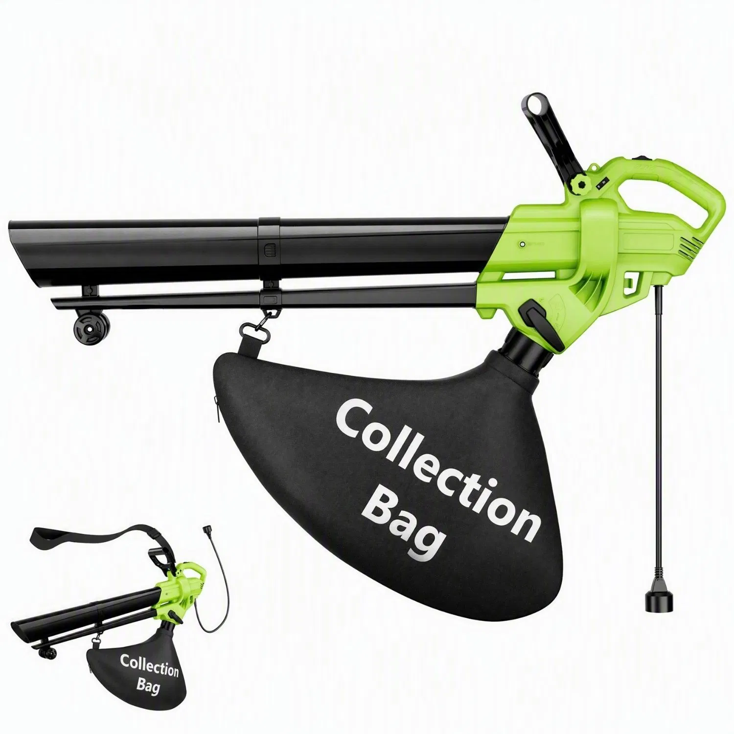 3-in-1 Corded Leaf Blower, Vacuum And Mulcher, 500 CFM 167 MPH Electric Yard Cleaner with 10.57gal Collection Bag photo 1