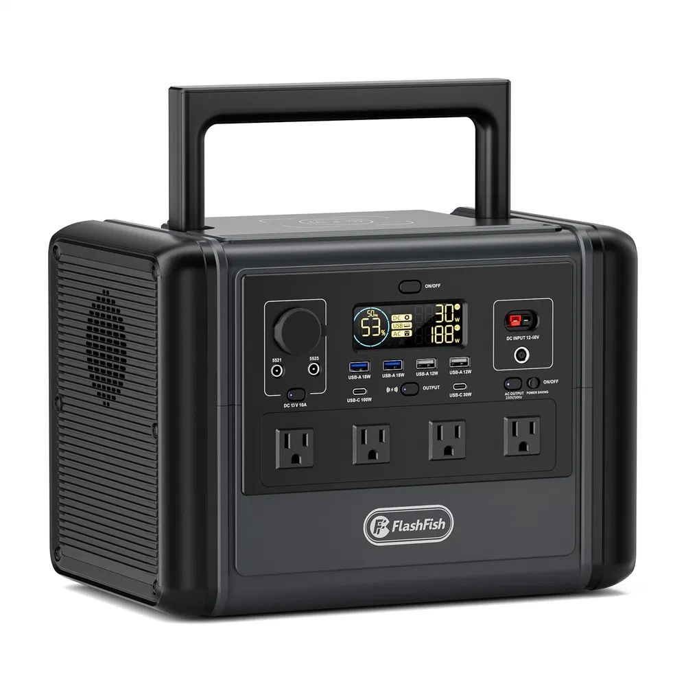 FF Flashfish 1200W Portable Power Station, 768Wh LiFePO4 High-capacity Solar Generator, Power Battery Backup With 4*AC Outputs And 6*USB Outputs, Suitable For RV Travel, Home Emergencies, Backyard Gar photo 2