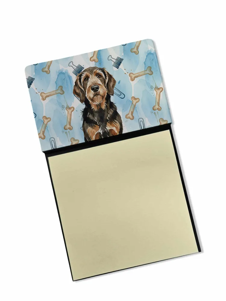 Black and Tan Otterhound Coworker Watercolor Sticky Note Holder Refillable Dispenser Desk Accessory 3x3 Pad Gift photo 8